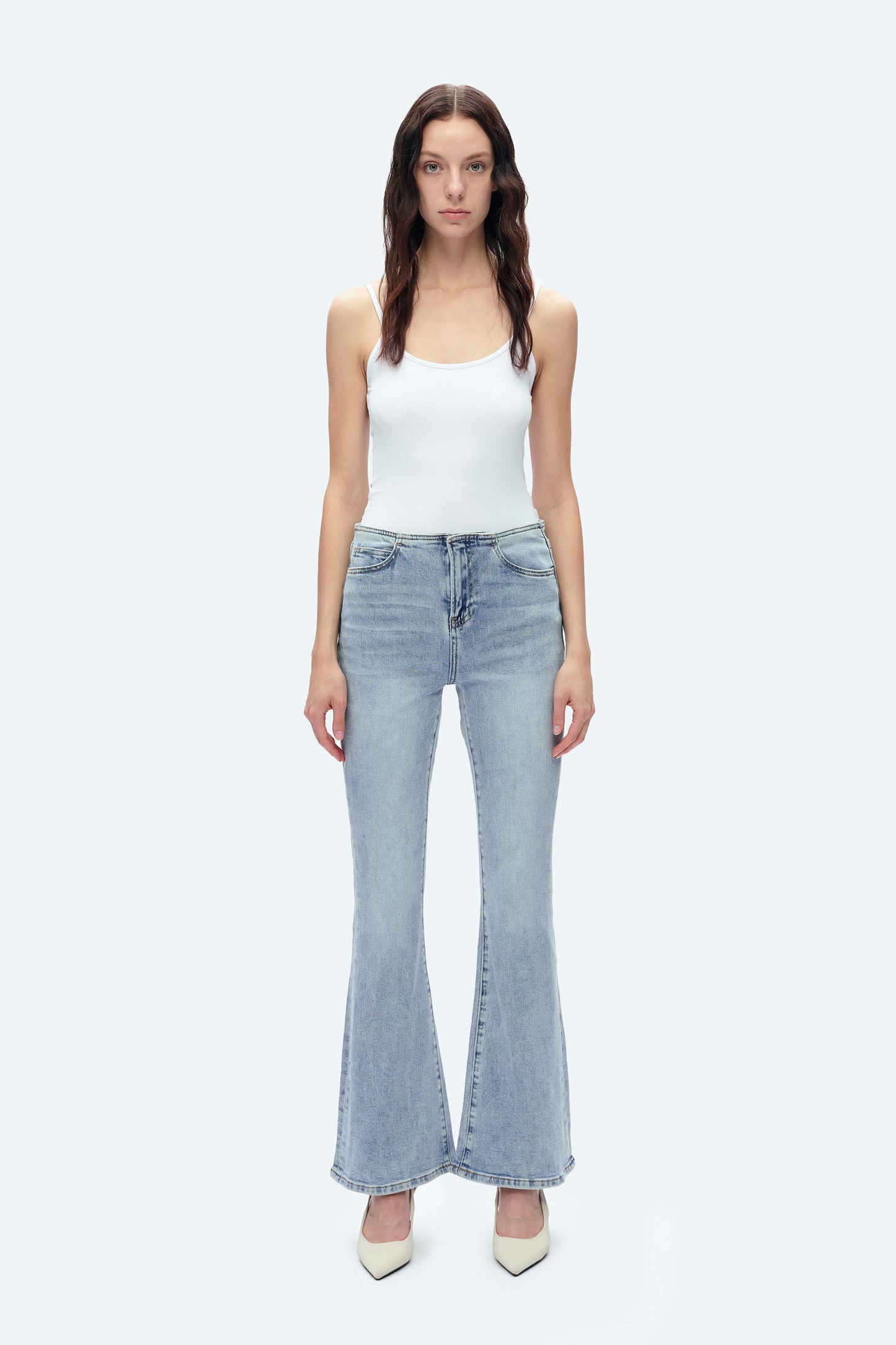 HIGH RISE BOOTCUT FLARE JEANS BYF1111 LIGHT BLUE