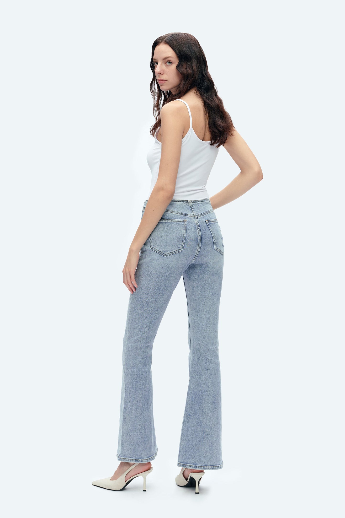 HIGH RISE BOOTCUT FLARE JEANS BYF1111 LIGHT BLUE