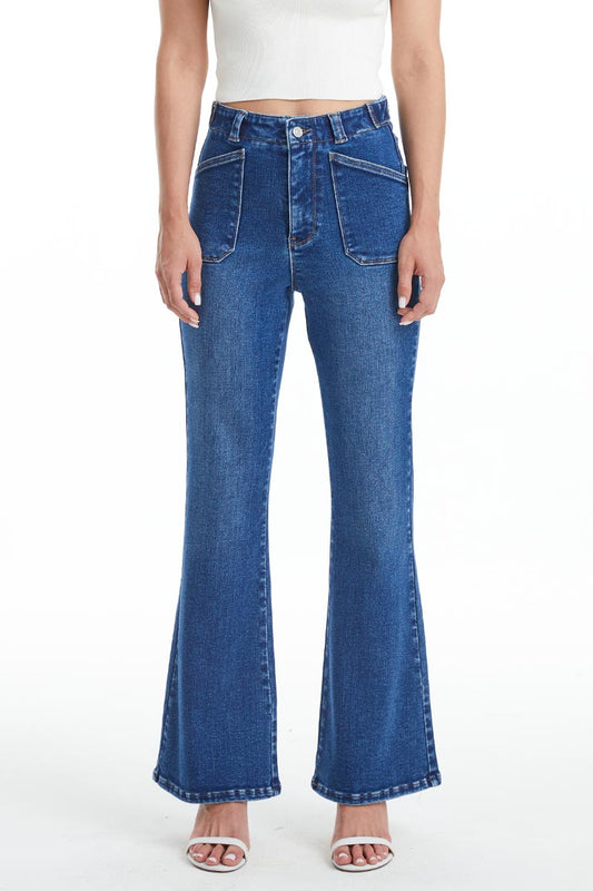 HIGH RISE FLARE JEANS BYF1088 STARLIGHT