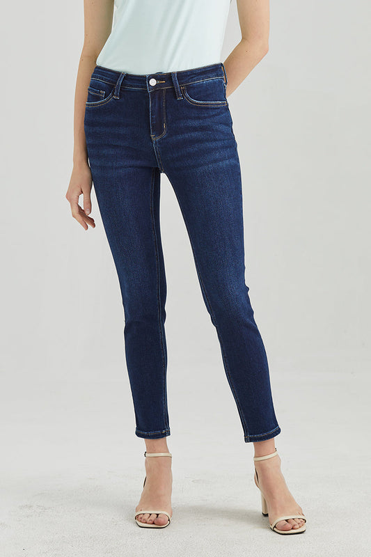 MID RISE ANKLE SKINNY JEANS BYS2021 DARK BLUE