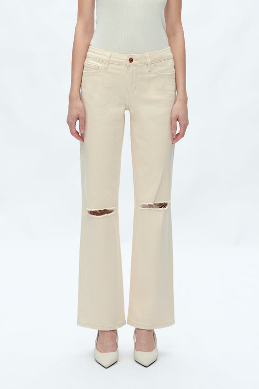 MID RISE STRAIGHT PANTS BYT5156 NATURAL