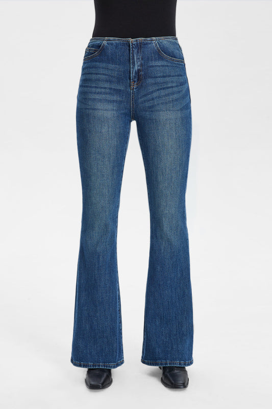 HIGH RISE BOOTCUT FLARE JEANS BYF1111 NAVY