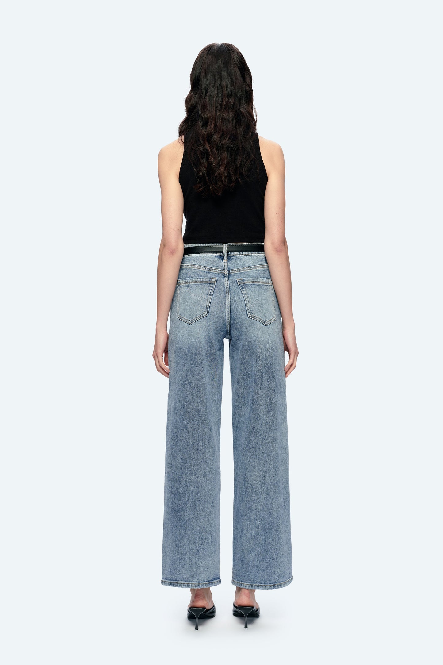 HIGH RISE WIDE LEG JEANS WITH SLIT BYW8037 SUMMER