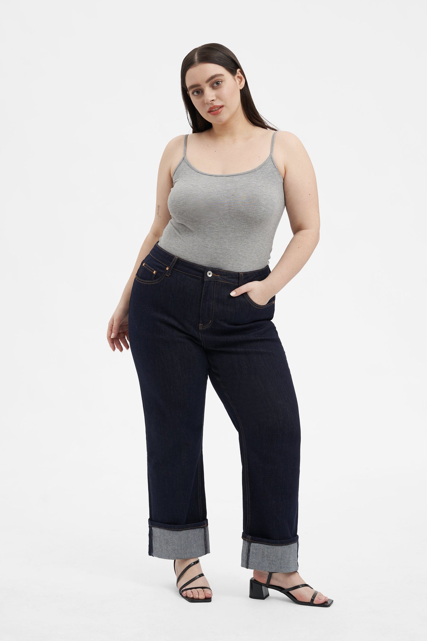 HIGH RISE STRAIGHT JEANS BYT5182-P (BYHE035-P) RINSE PLUS SIZE
