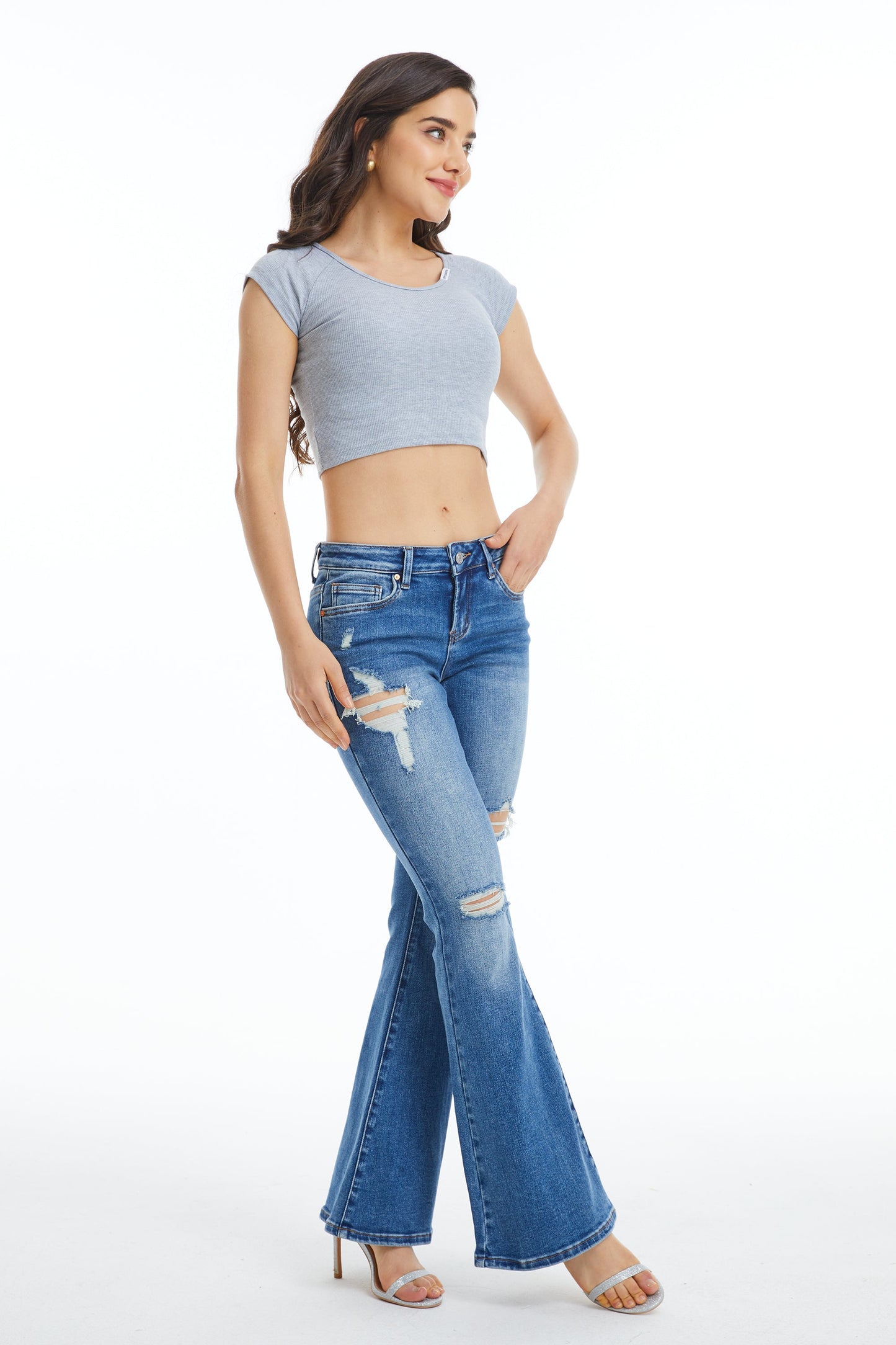 ALICE LOW RISE DISTRESSED FLARE JEANS BYF1131 (BYHE132) STELLAR