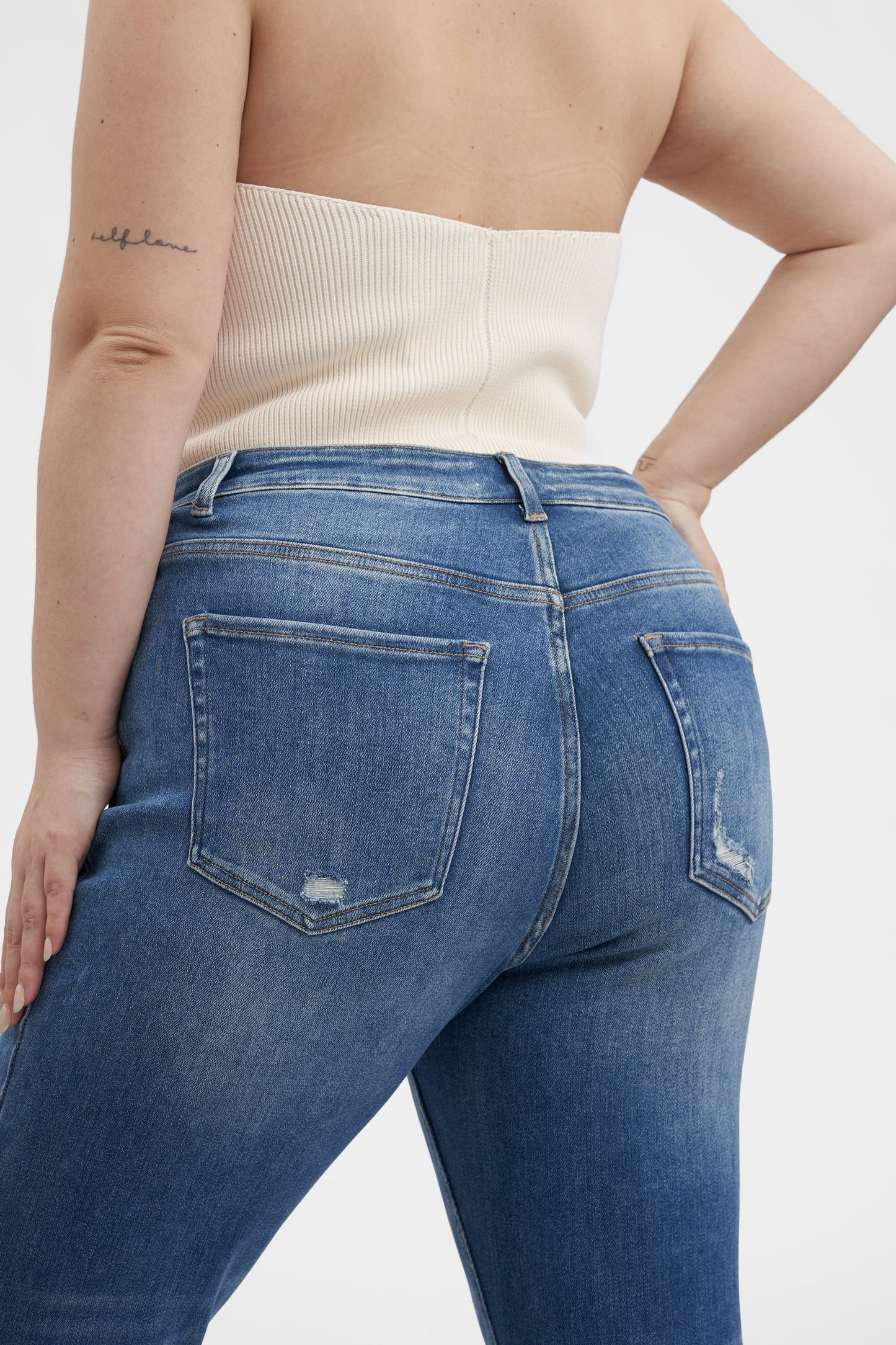HIGH RISE GRINDED MOM JEANS BYM3059-P BLUELOVER PLUS SIZE