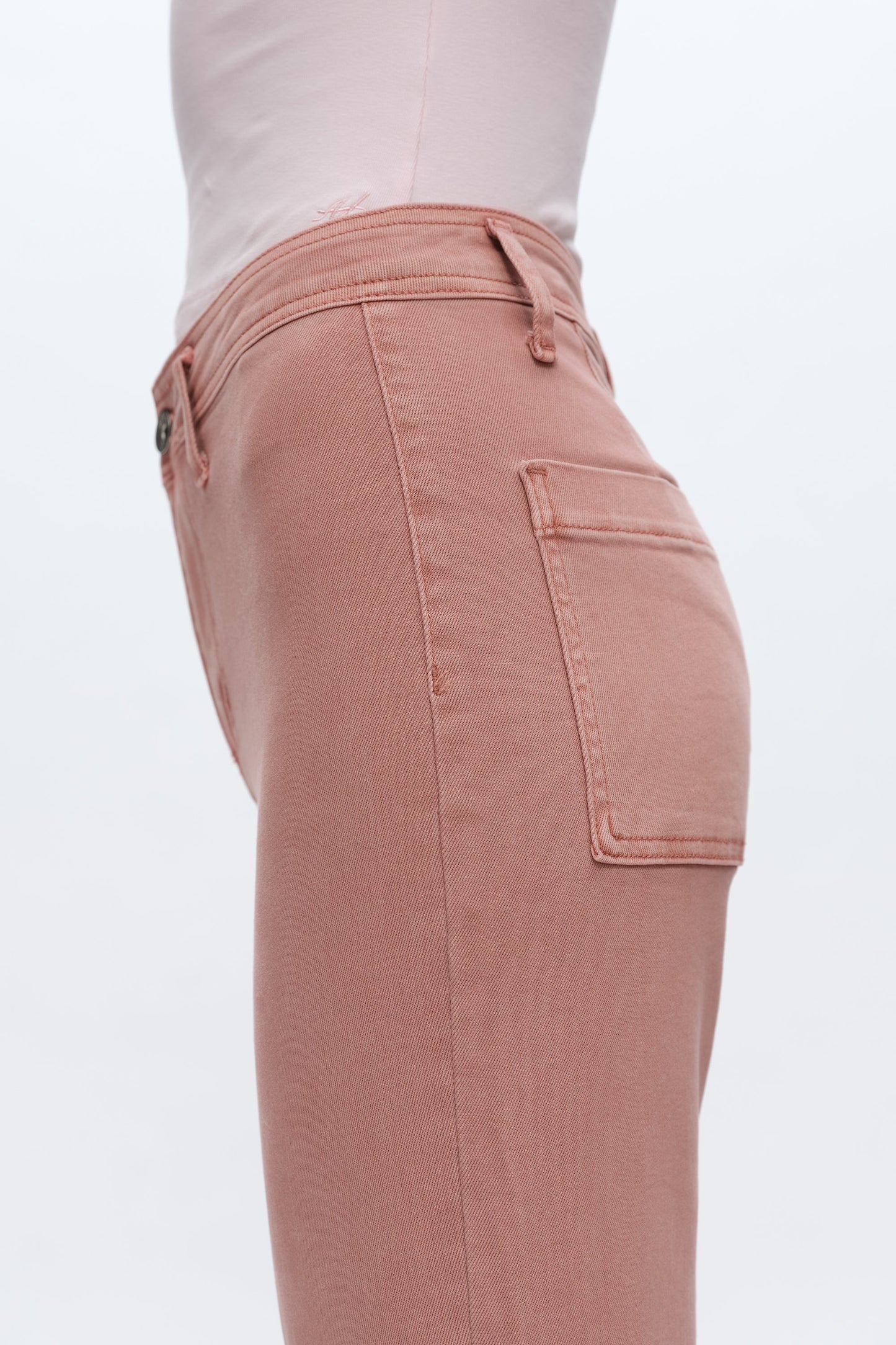 LESLIE HIGH RISE WIDE LEG JEANS WITH RAW HEM BYW8142 (BYHE112) DUSTY PINK