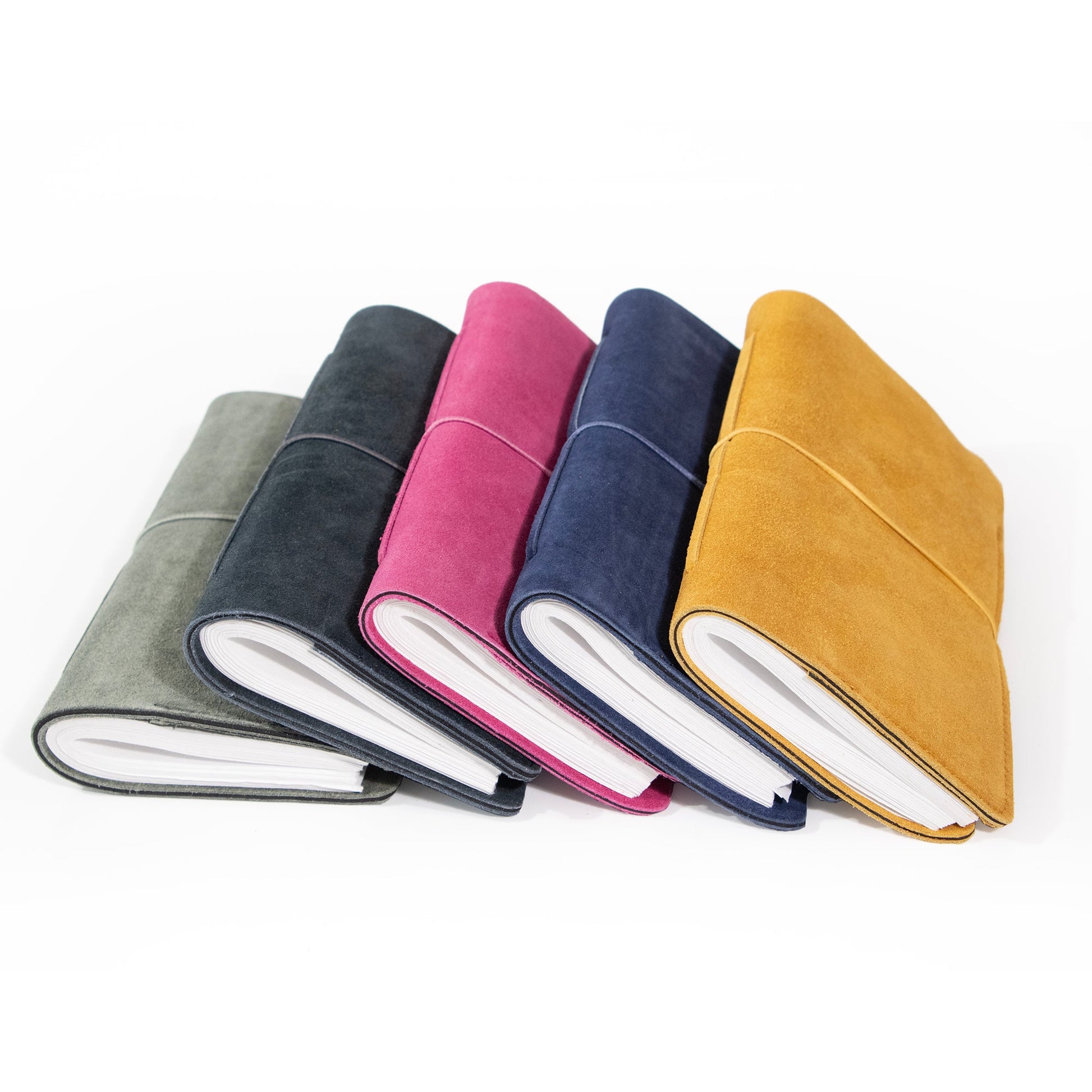 Fuchsia Suede Journal W/ Organic Cotton Paper - Small Different Colors