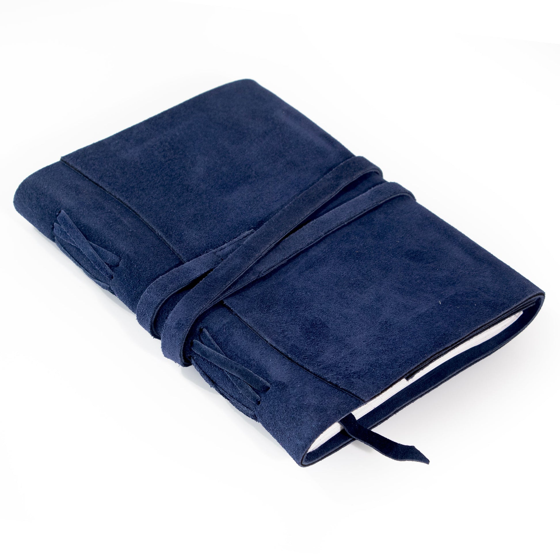 Royal Blue Suede Journal w/ Organic Cotton Paper: Large