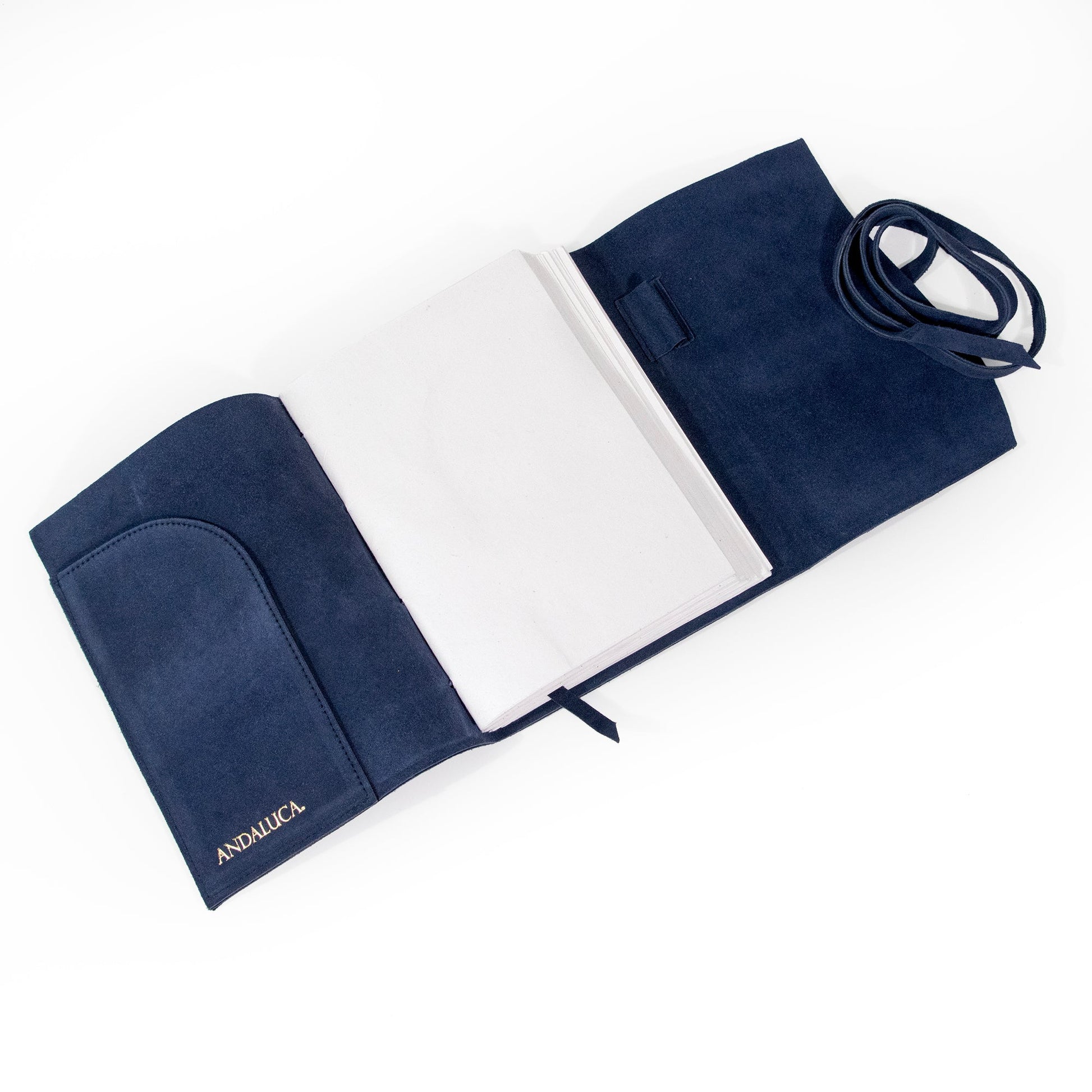 Royal Blue Suede Journal w/ Organic Cotton Paper: Large