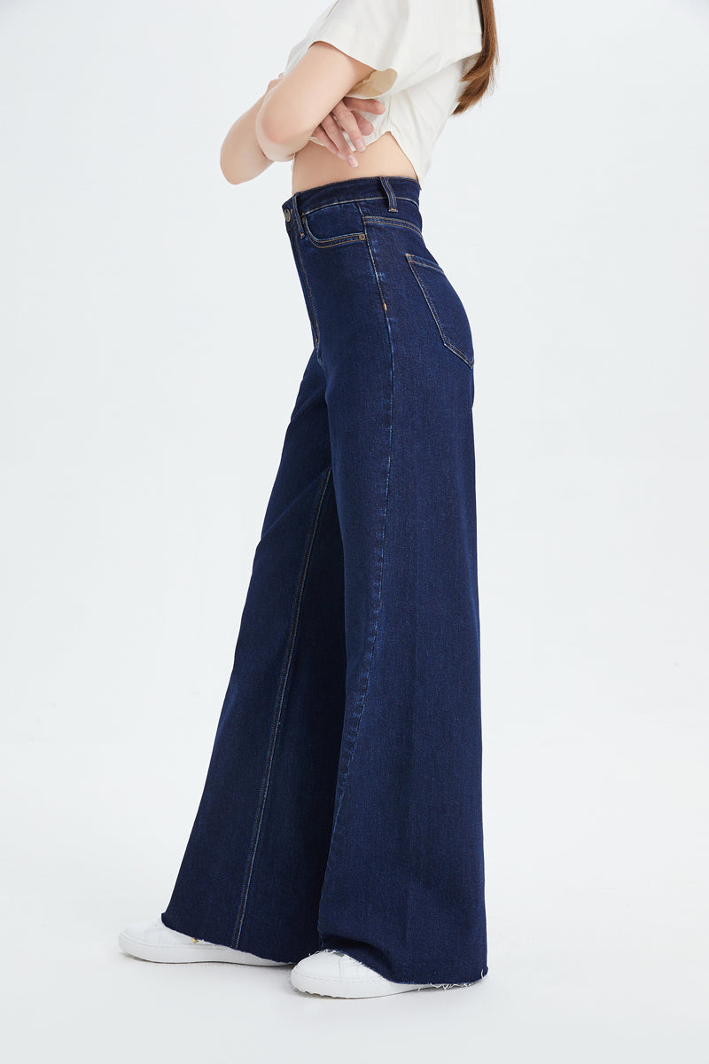 BETH HIGH RISE WIDE LEG JEANS BYW8052 DEEP WATER