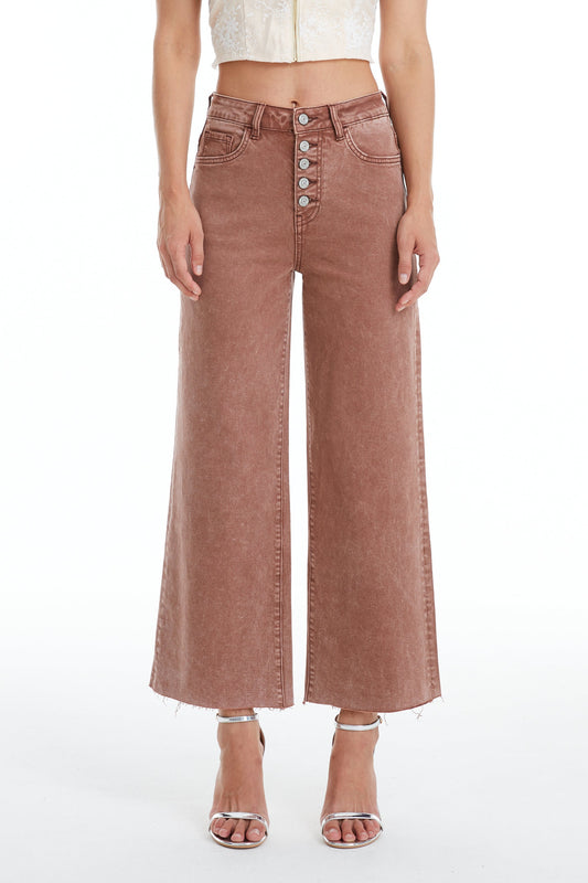 HIGH RISE WIDE LEG JEANS BYN003 CAPPUCCINO