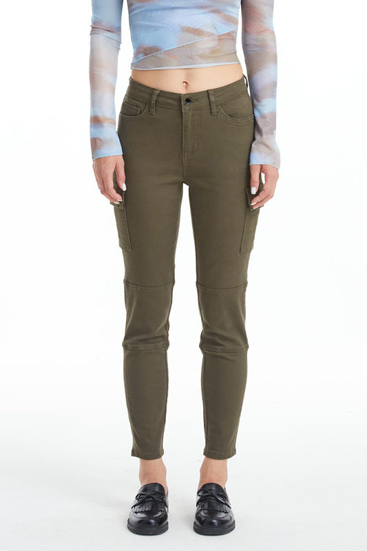 MID RISE SLIM CARGO JEANS WITH 2 SIDE PKTS BYM3033 MARTINI