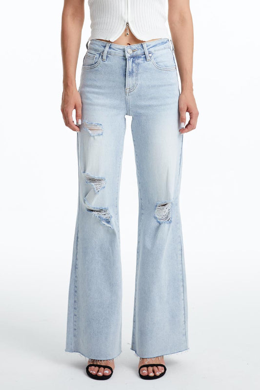 HIGH RISE WIDE LEG STRAIGHT JEANS BYW8109 WHISPY